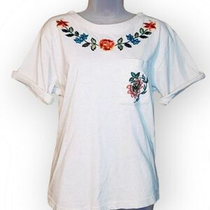 Russ Vintage Floral Boho Embroidered Top sz M